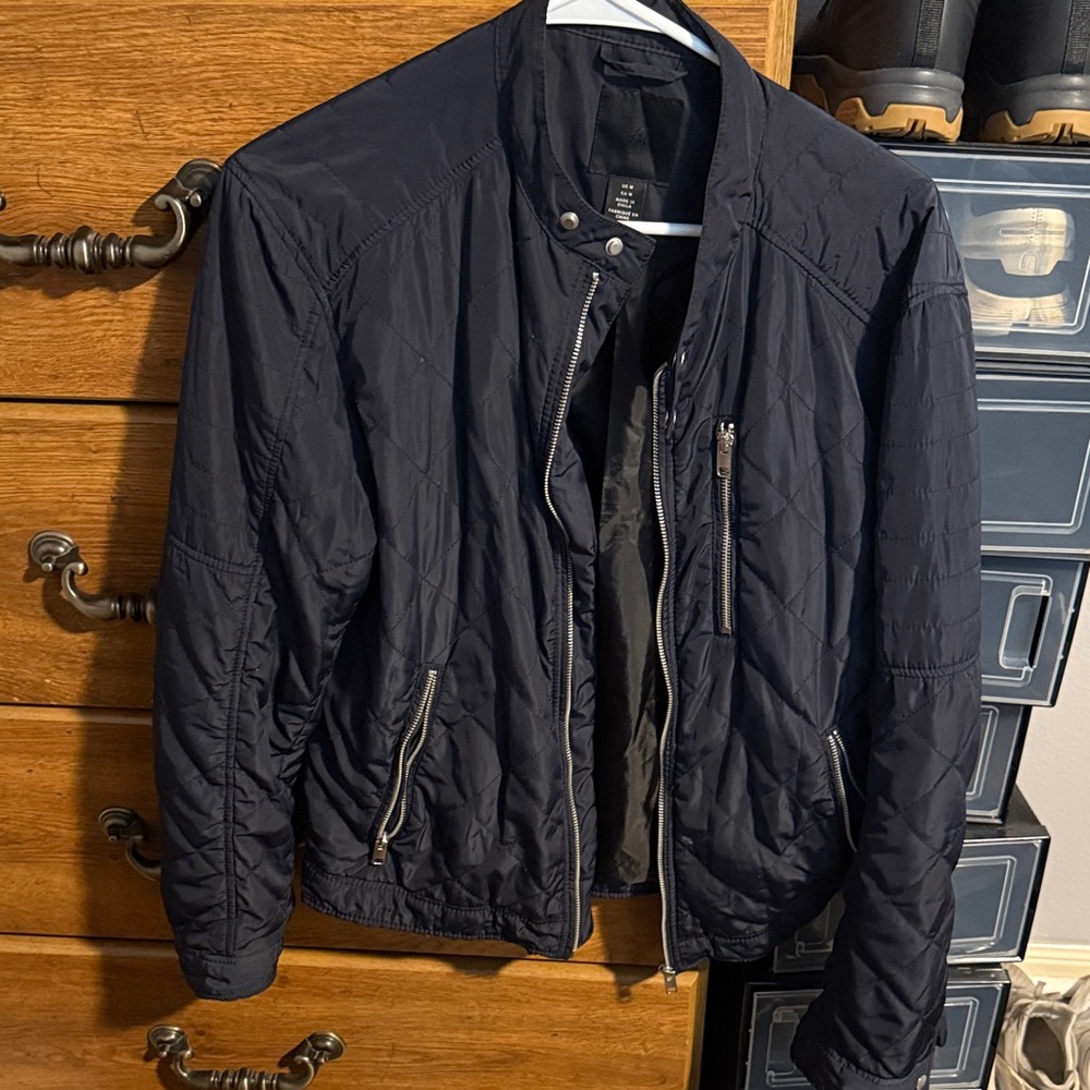 H&M Navy Blue Racer Jacket - Picture 2 of 4